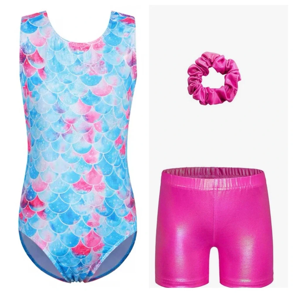 005 NWT BAOHULU Gymnastics Leotard and‎ Matching Tumbling Shorts Set - Size: 12